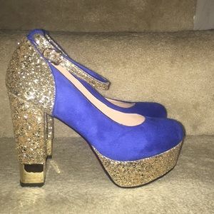 New blue sparky high heel